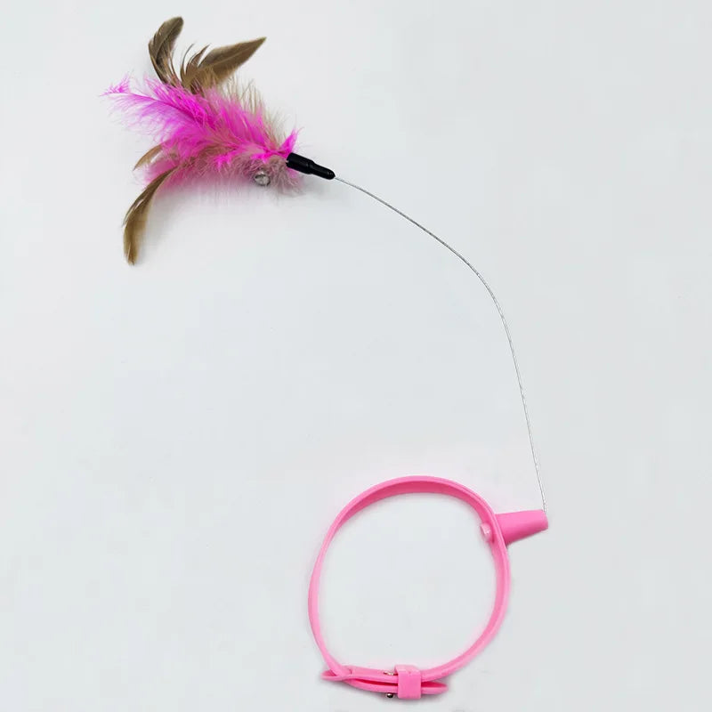 Fun Play Cat Collar - Self-Entertainment Cat Toy with feather