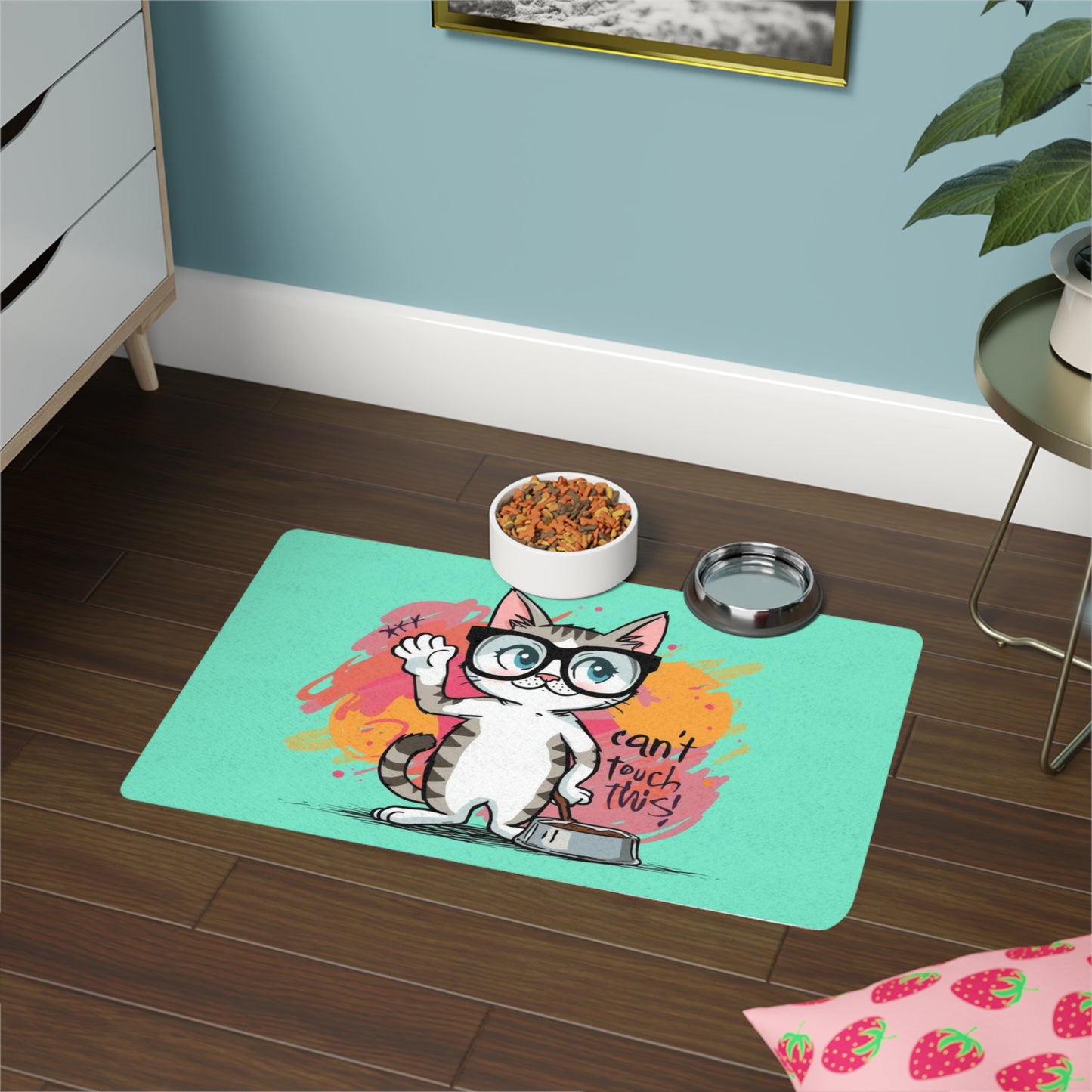 Cat Food Placemat Pet Food Mat (12x18) | Cat Feeding Mat