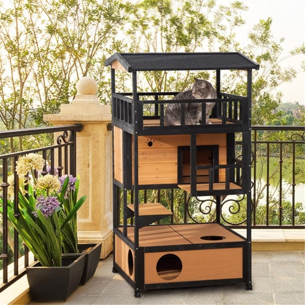 The Maximilian - Cat House / Villa, Wooden Cat House