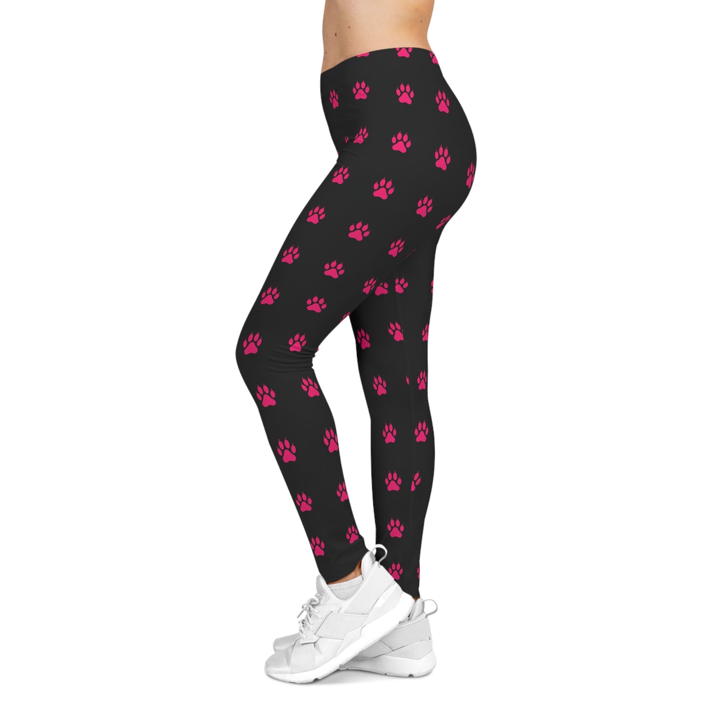 Hoy Pink Cat Paw Print Leggings | Leggings