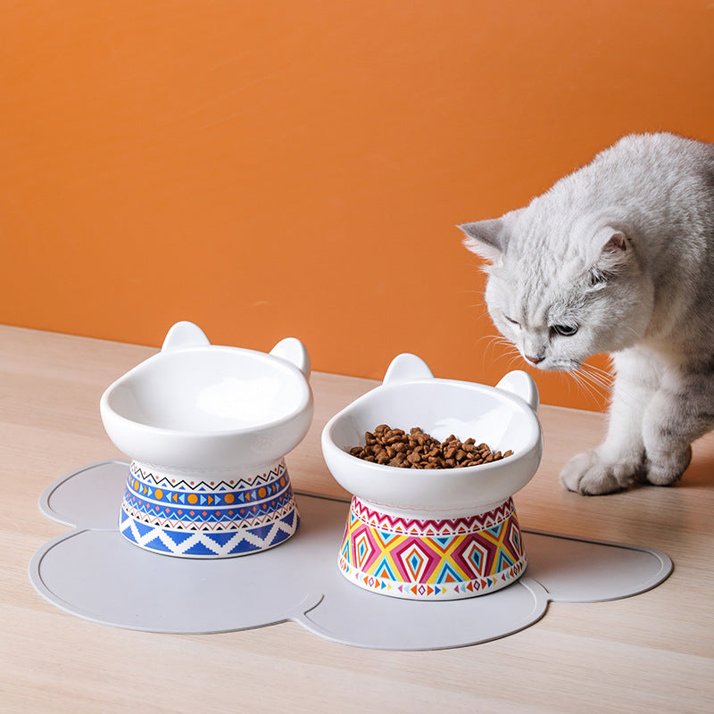 Ceramic Protective Cervical Spine Anti-tumble Cat Bowl