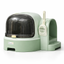 The Pawhut - Cat Litter Box Easy To Clean Open With Scoop, Green