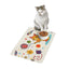 Playful Orange Cat with Yarn Pet Food Mat | 12x18 Cat Feeding Placemat