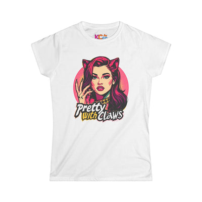 Pretty With Claws tee | Cat Ear Woman Illustration, Retro Pinup Shirt