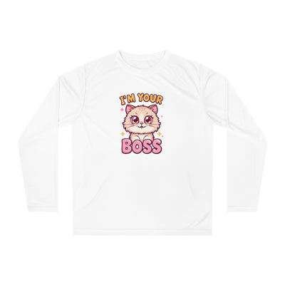 Cute Cat Face "I'm Your Boss" Long Sleeve Shirt | Kawaii Cat Graphic