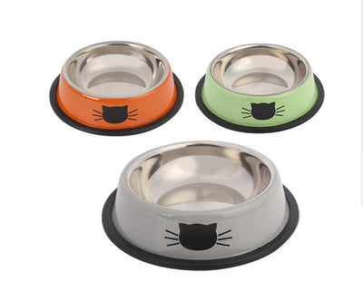 Color stainless steel pet cat bowl