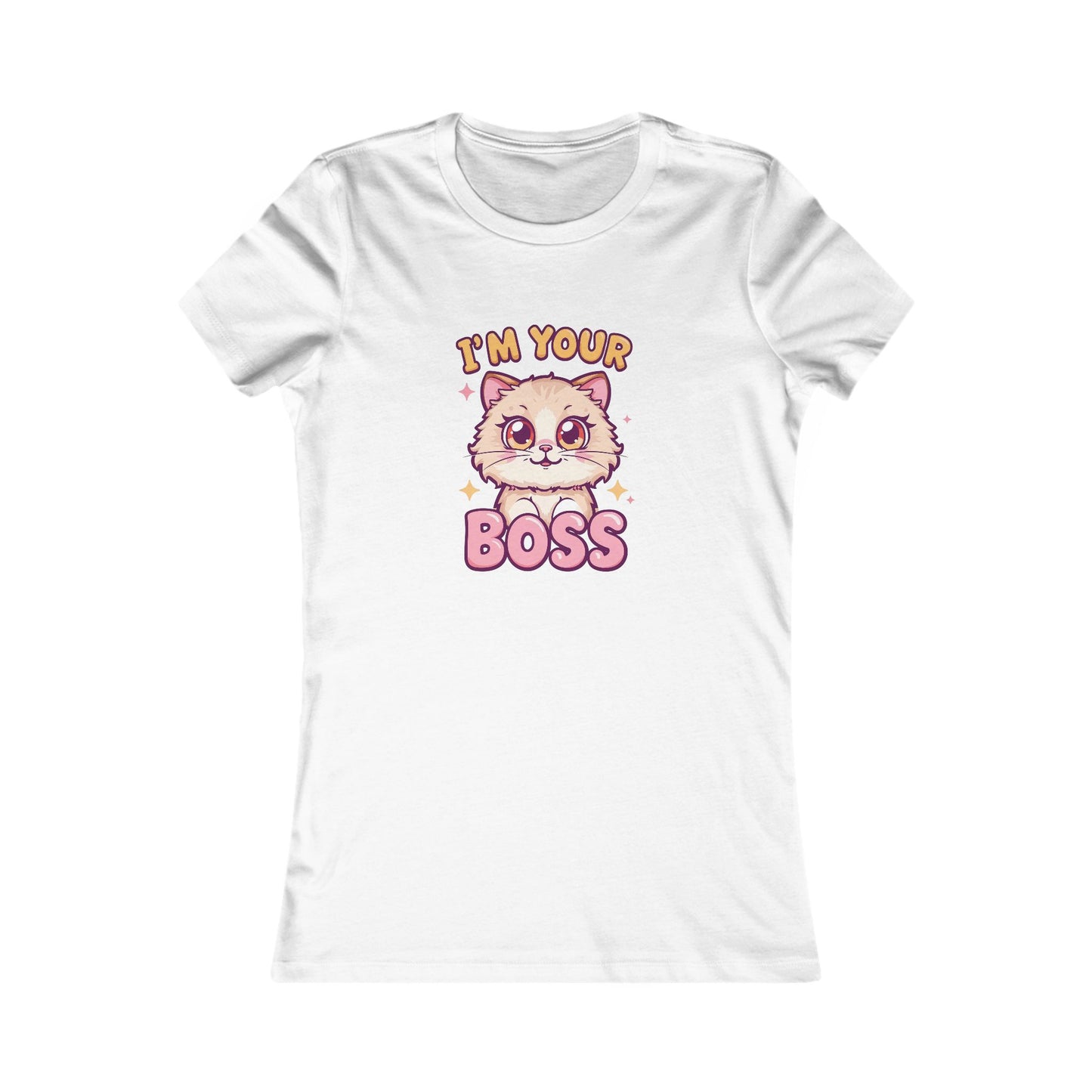 Im Your Boss Cat tee | Cute Kitten Illustration, Pink Retro Text