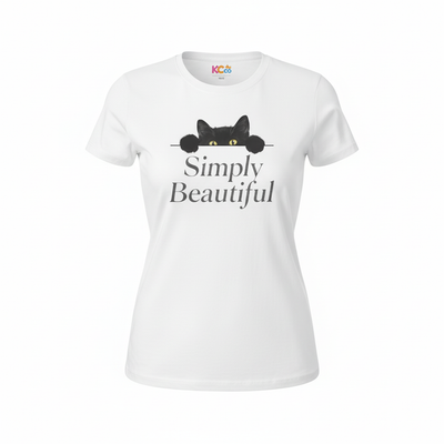 Simply Beautiful Cat Pop-Up Tee | Cute Cat Illustration