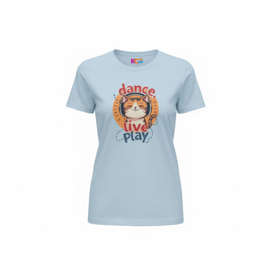 Dance Live Play Cat T-Shirt | Cute Retro Cat Illustration