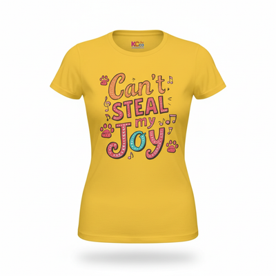 Cant Steal My Joy Tee | Paw Prints, Musical Notes, Playful Lettering