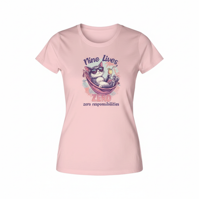 Nine Lives Zero Responsibilities cat hammock tee | Cat Lover Shirt