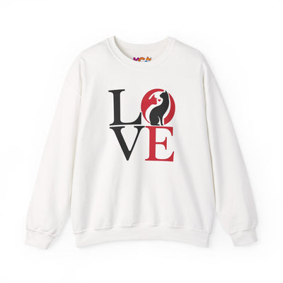 Love Cat Valentines Crewneck Sweatshirt | Cat Silhouette LOVE Design