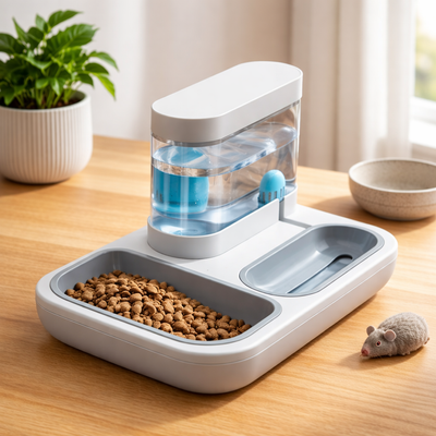 Stylish Cat Water & Food Bowl With Automatic Drinking Fountain 1.5L Capacity
