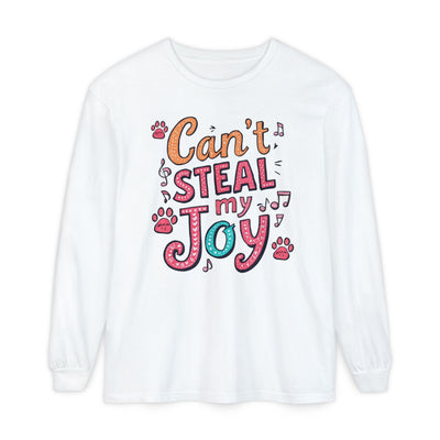 Cant Steal My Joy long sleeve shirt | joyful paw print design, music notes