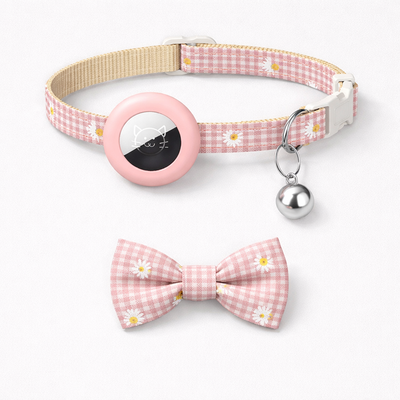 Plaid Printed Bowknot Cat Collar - Multiple Colors