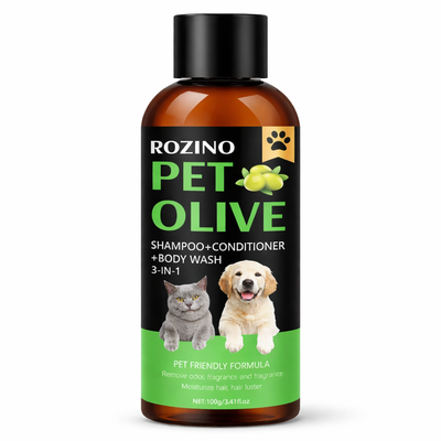 Pet Cat Dog Olive Deodorant Mite Removal Lasting Fragrance Three-in-one Shampoo