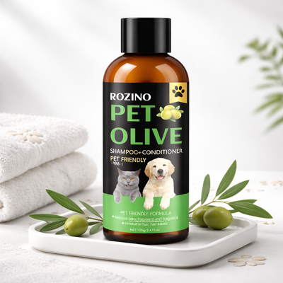Pet Cat Dog Olive Deodorant Mite Removal Lasting Fragrance Three-in-one Shampoo
