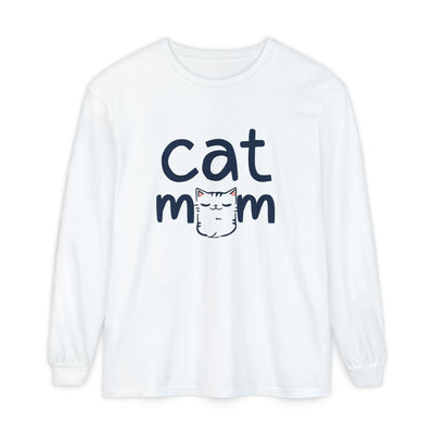 Cat Mom long sleeve | Cute cat illustration, navy text