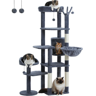 The Catmandu Condo - Cat Tower for Indoor Cats with Large Hammock Scratching Post