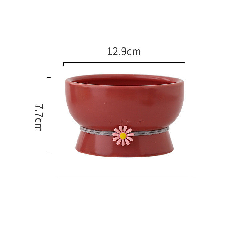 Ceramic Elevated Cat Bowl - Neck Protector