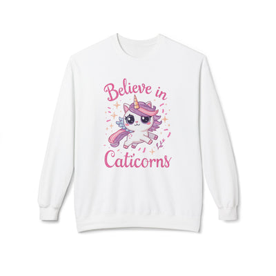 Believe in Caticorns Sweatshirt | Cute Cat Unicorn Graphic