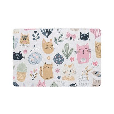Cute Cat Pattern Pet Food Mat | Non-Slip 12x18