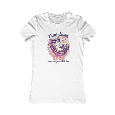 Nine Lives Zero Responsibilities cat hammock tee | Cat Lover Shirt