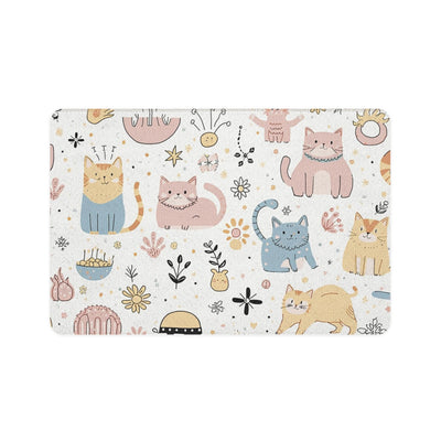 Pastel Cute Cat Food Placemat — Pet Food Mat (12x18)