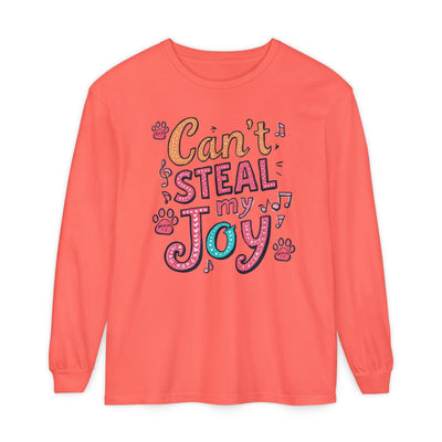 Cant Steal My Joy long sleeve shirt | joyful paw print design, music notes