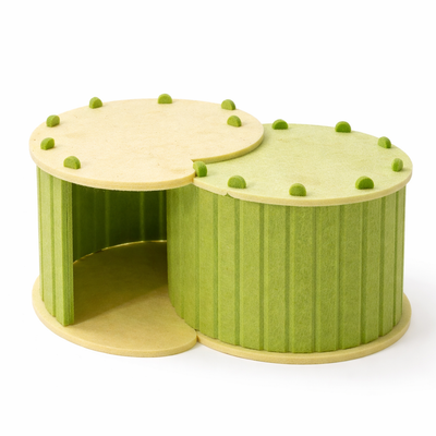 Foldable Semi-closed Felt Cat Scratch Board Nest