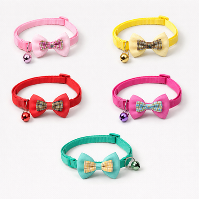 Pet Plaid Bow Collar Cat Cute