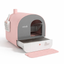 Cat Litter Box With Lid With Scoop And Filter, Pink