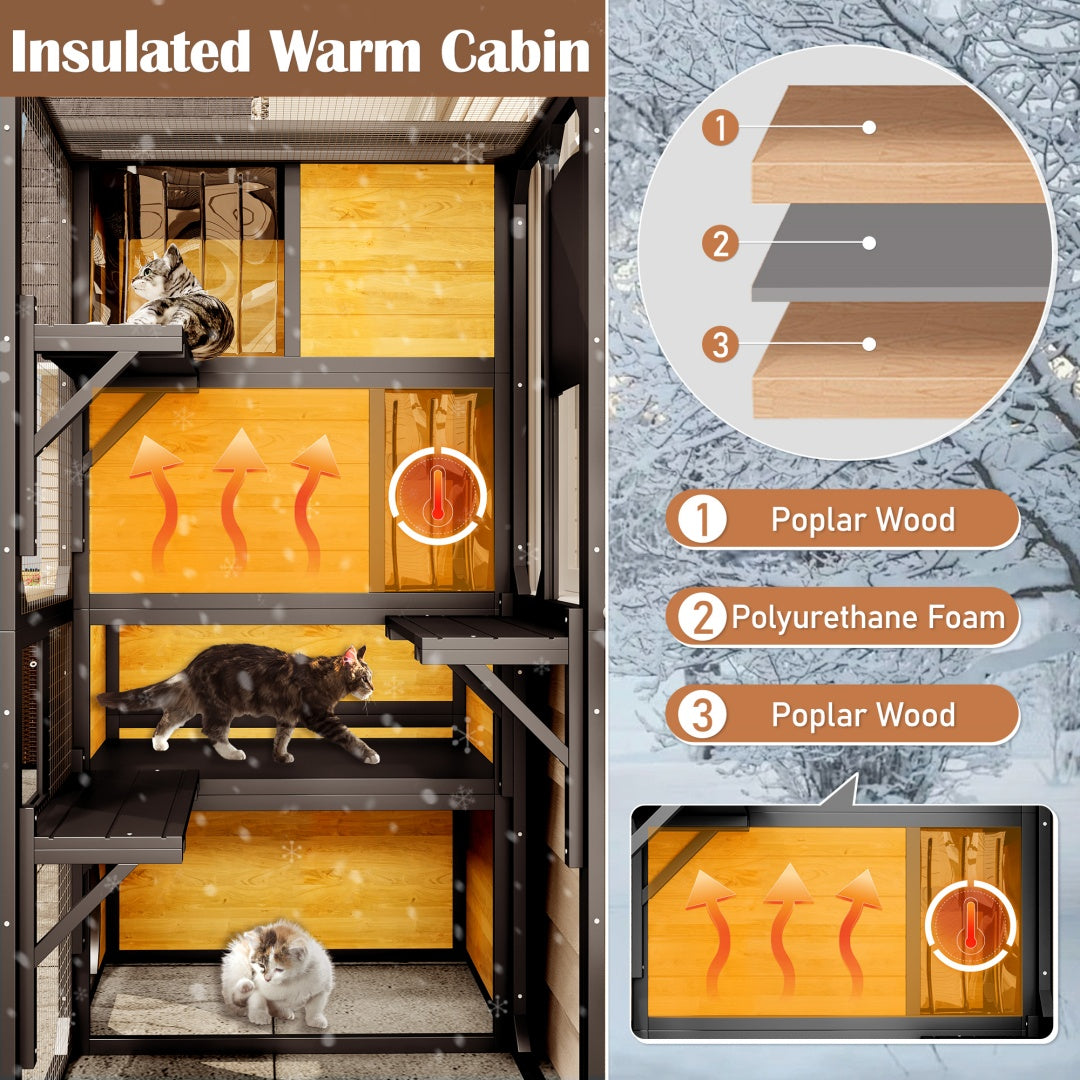The Kings Court - Large Cat Enclosure. Cat Condo / Villa, Weatherproof.