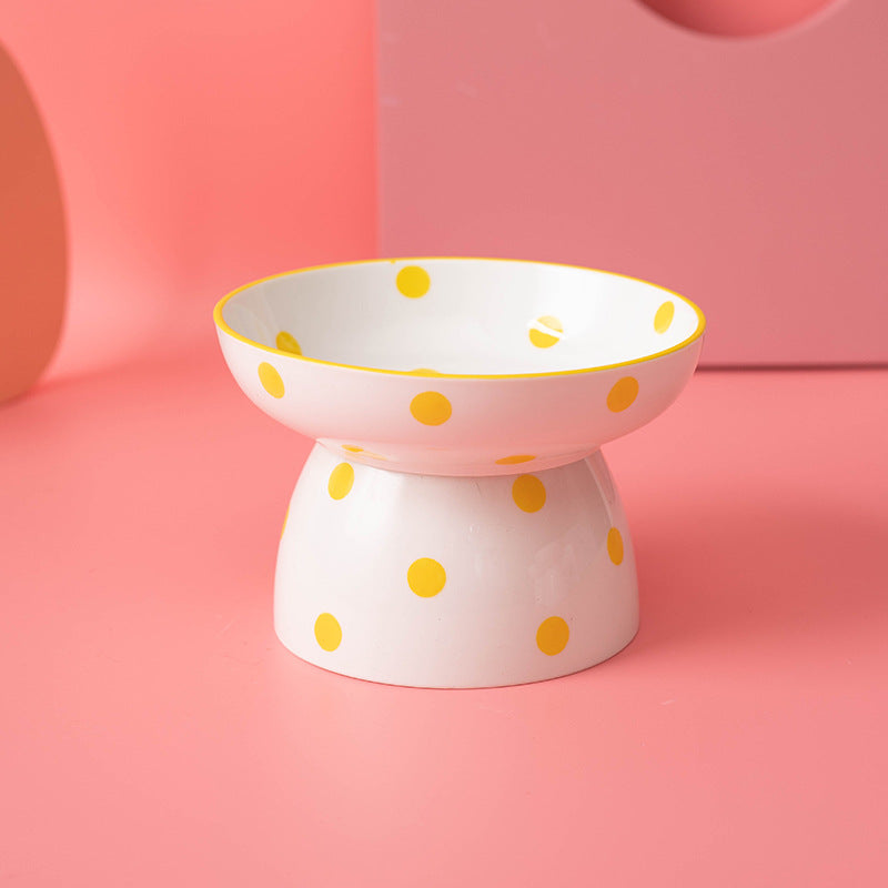Ceramic Dot Cat Bowl