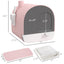 Cat Litter Box With Lid With Scoop And Filter, Pink