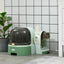 The Pawhut - Cat Litter Box Easy To Clean Open With Scoop, Green